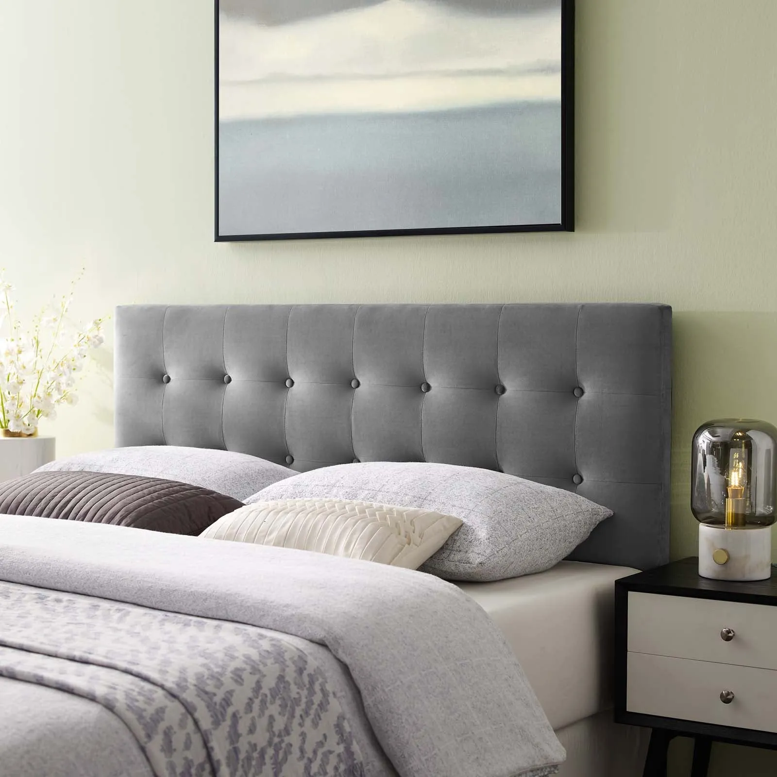 Emily Biscuit Tufted Performance Velvet Headboard