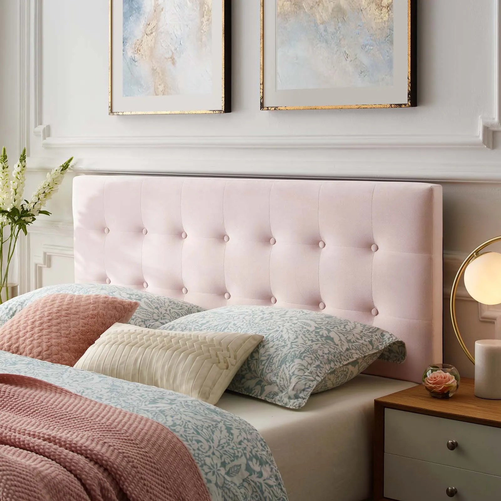 Emily Biscuit Tufted Performance Velvet Headboard