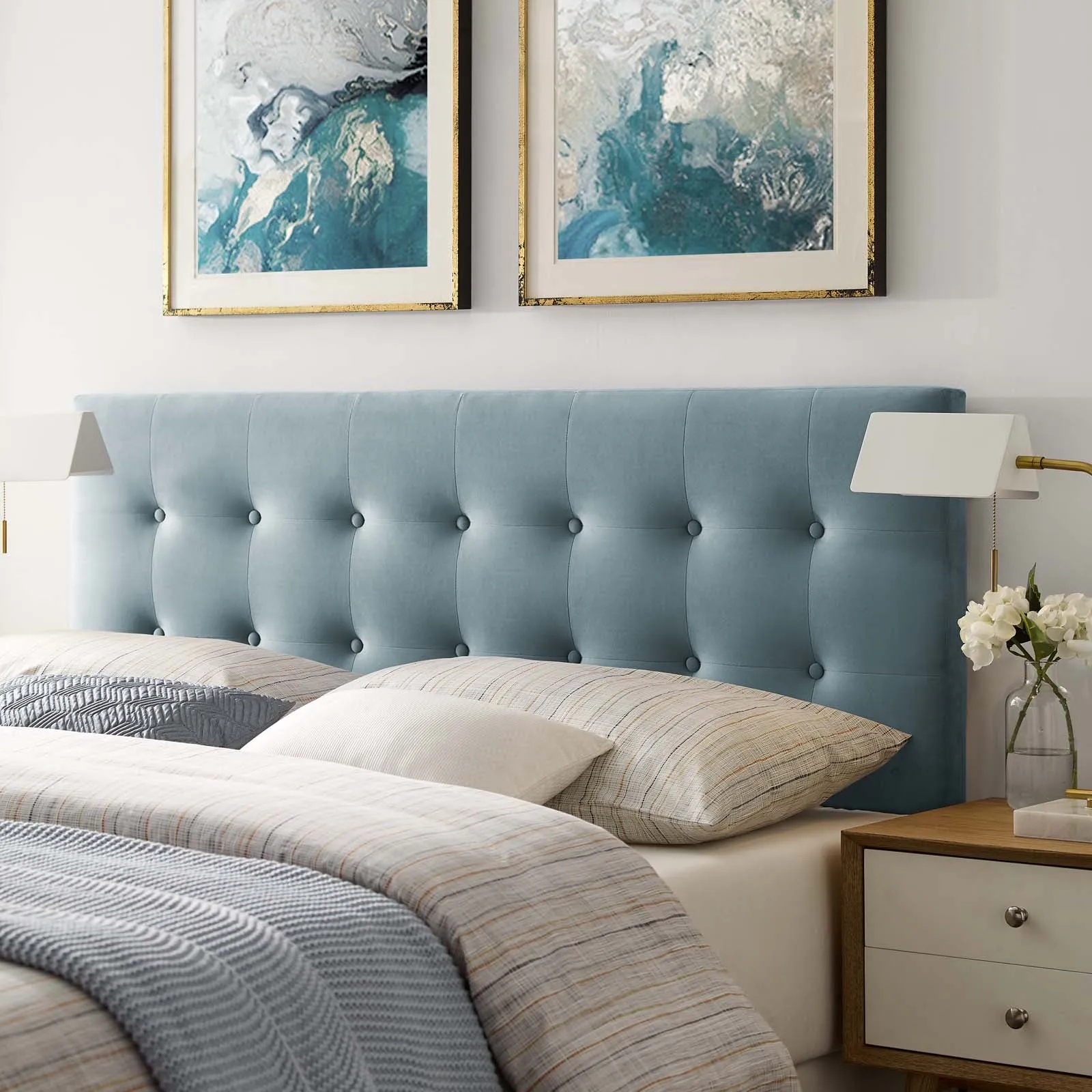 Emily Biscuit Tufted Performance Velvet Headboard