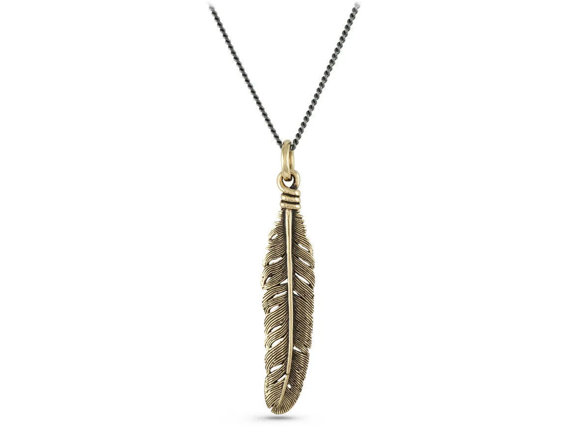 Feather Necklace - Bronze