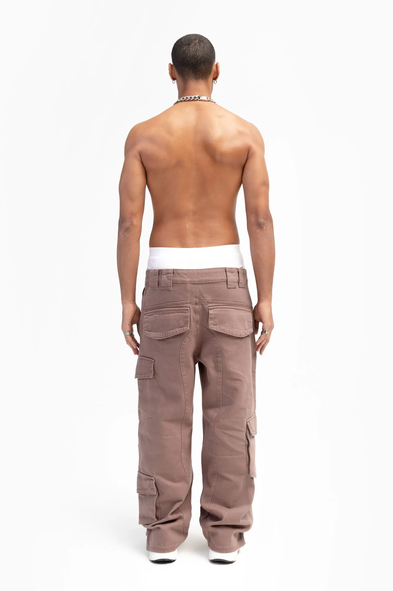 FIVE POCKET DEEP TAUPE CARGO PANTS