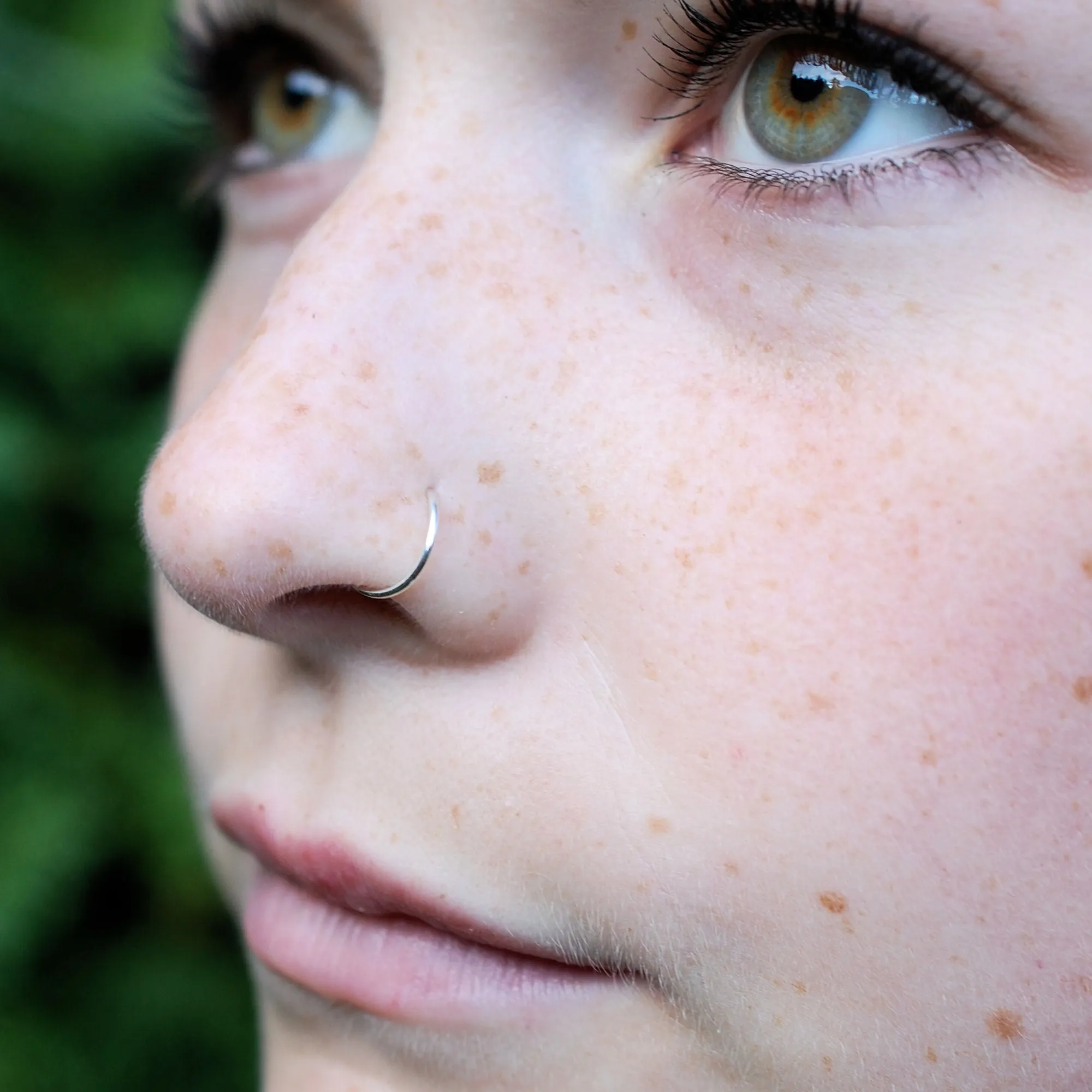 Flat Head Silver Nose Ring Hoop