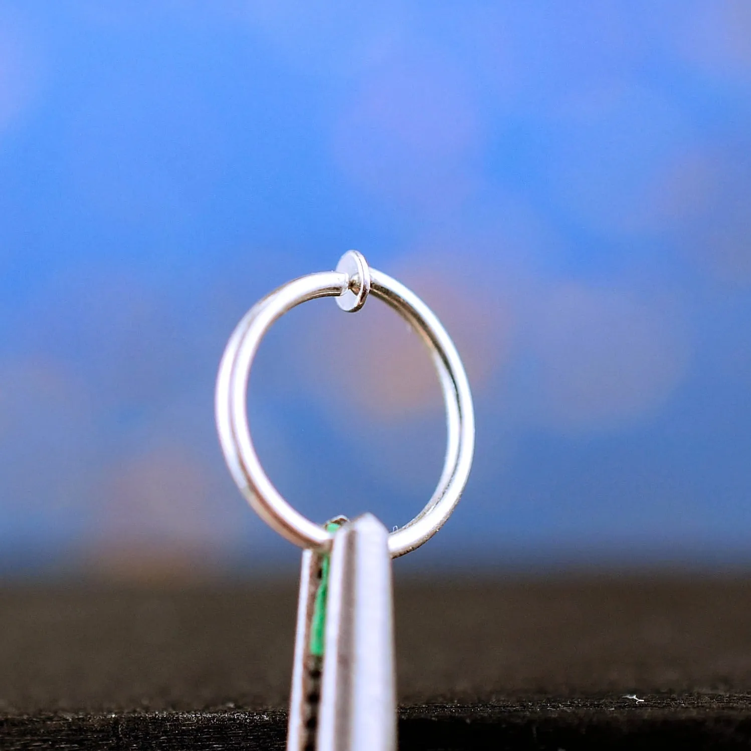 Flat Head Silver Nose Ring Hoop