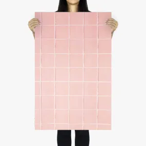 Flat Lay Instagram Backdrop - 'Clovelly' Pink Square Tiles (56cm x 87cm)