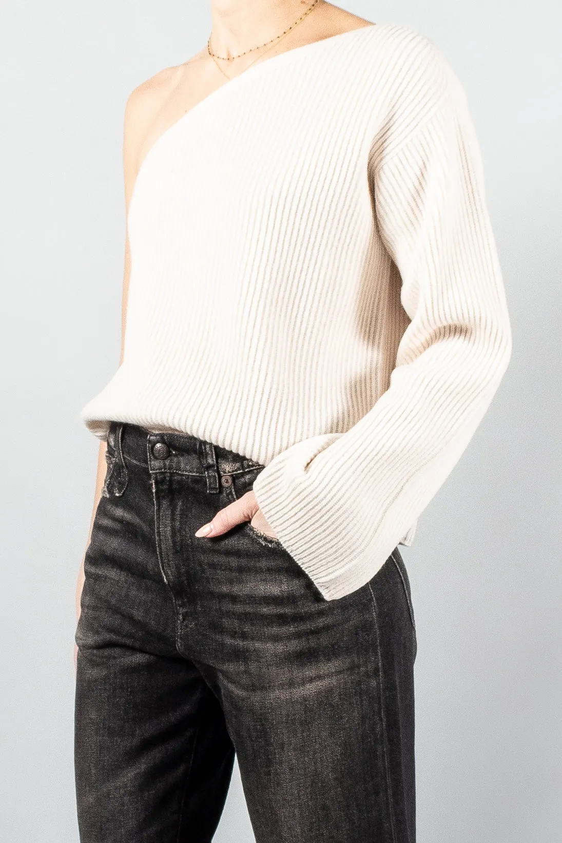 Forte Forte Rib Knit One Shoulder Sweater