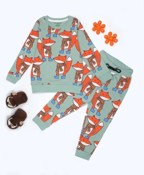 Fox Print Kids Sweatshirt & Joggers Set