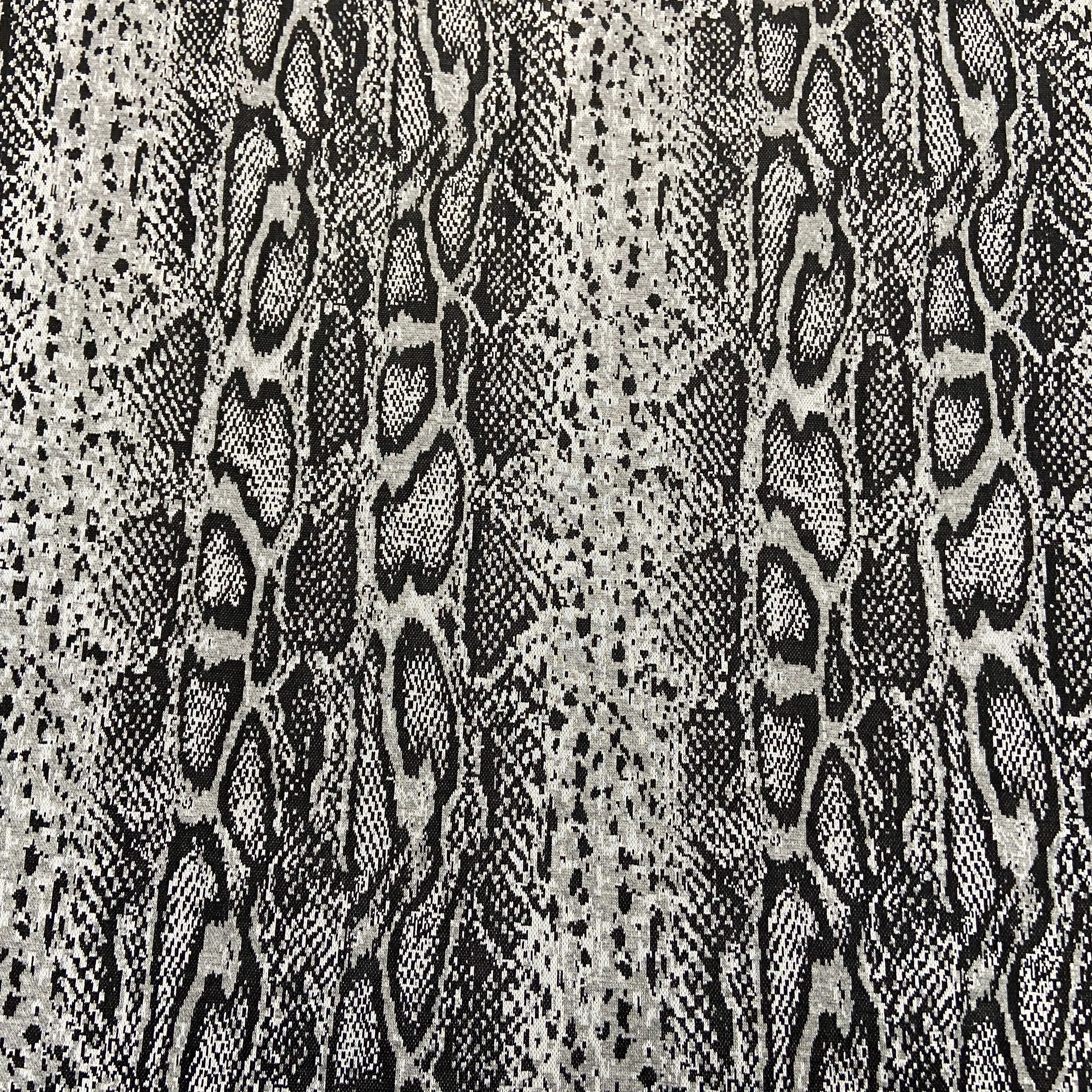 FS720 Jacquard Snake Skin Stretch Knit Fabric Grey