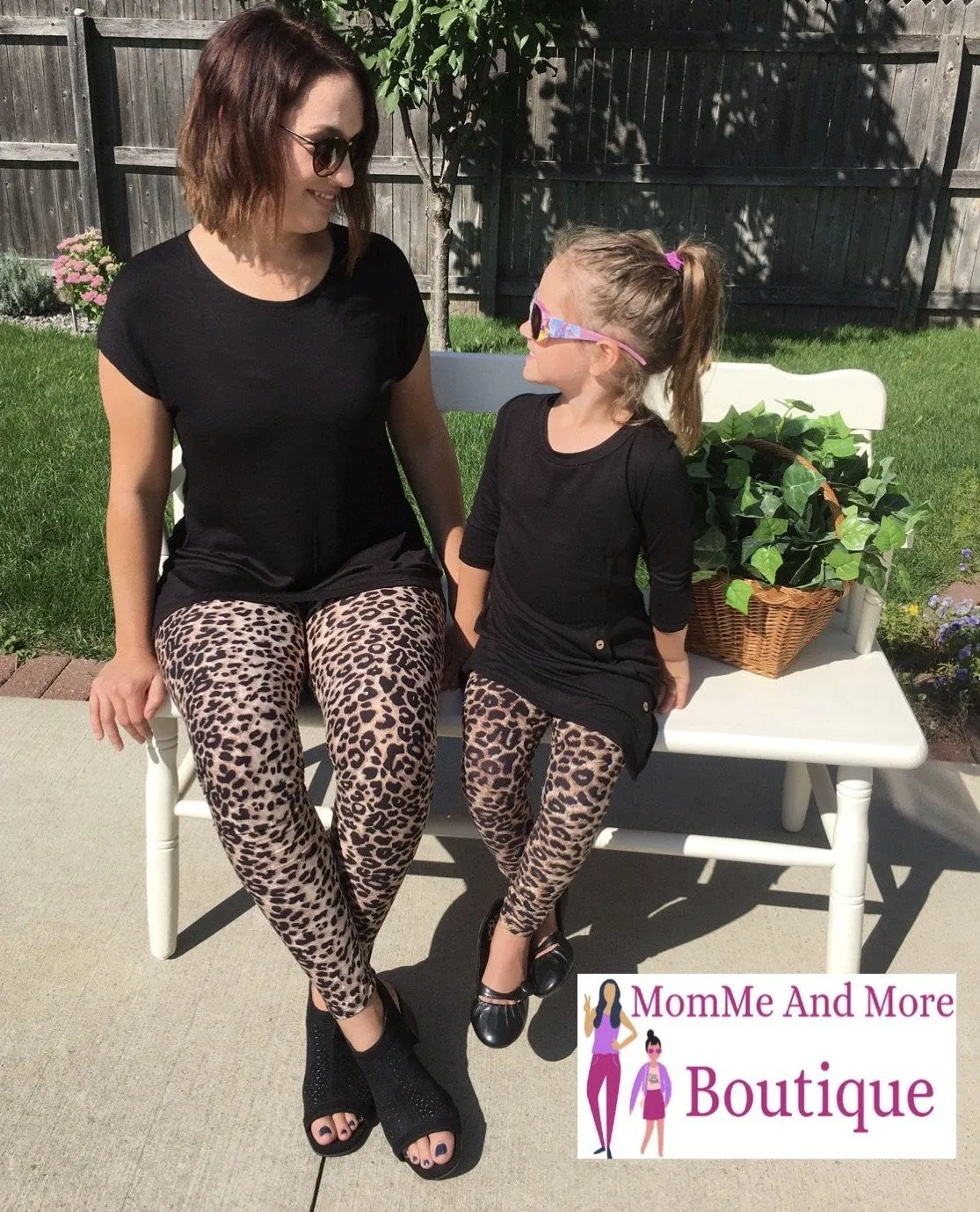 Girls Cheetah Leopard Leggings, Kids Yoga Pants, Sizes S/L, No-Roll Waist, Brown