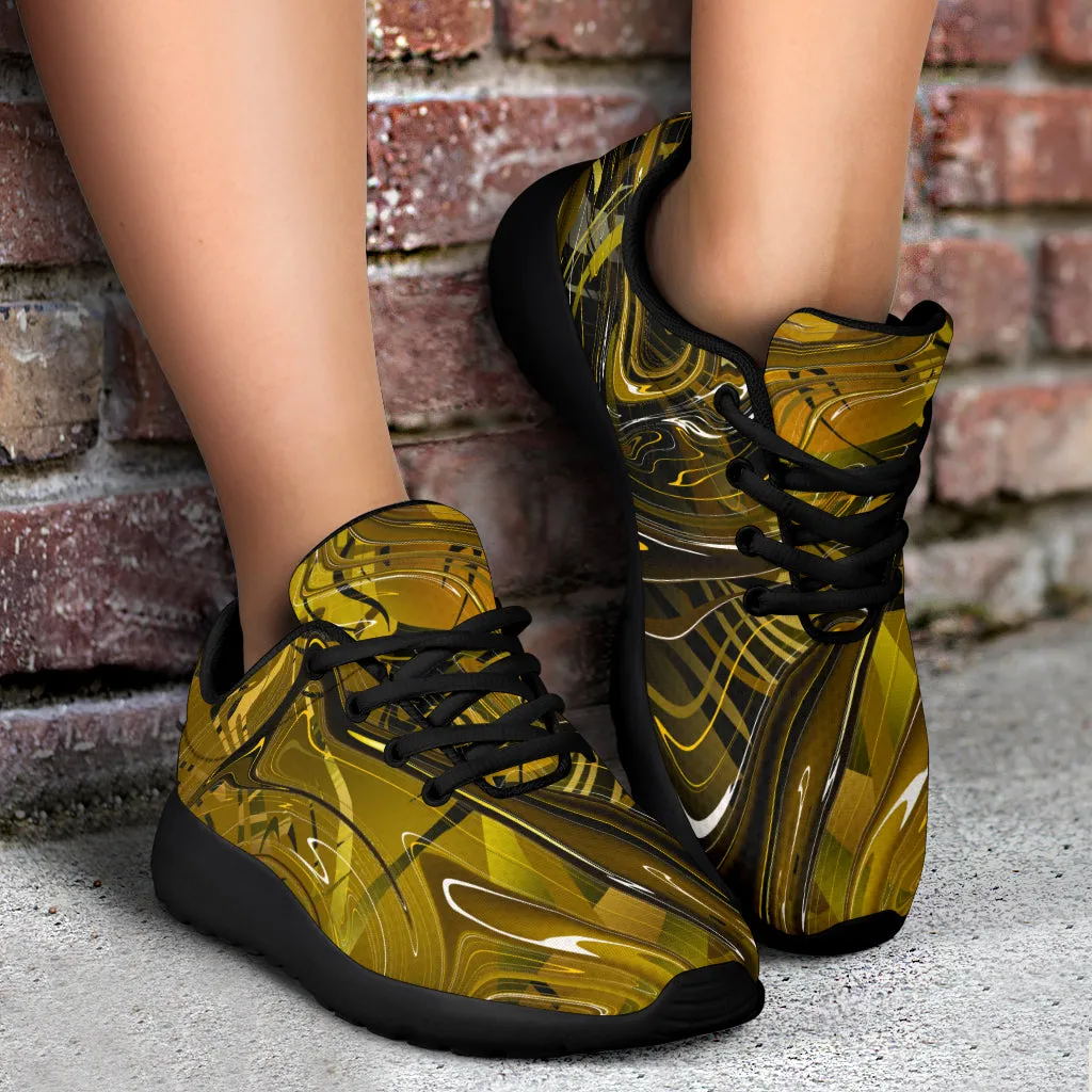 Gold Abstract Sport Sneakers