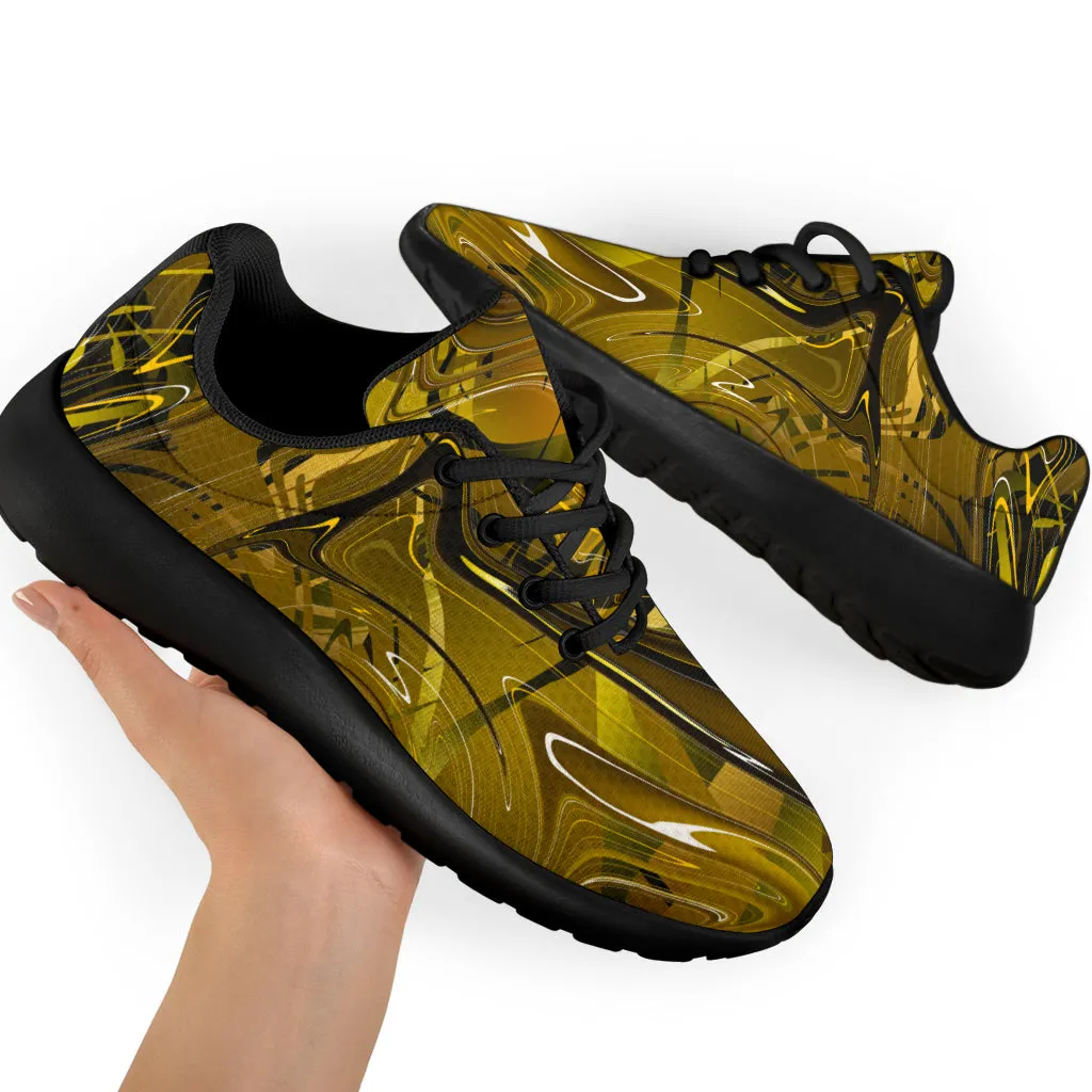 Gold Abstract Sport Sneakers