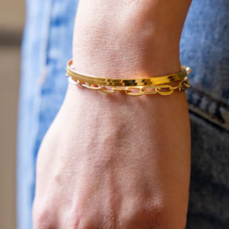 Gold Herringbone Bracelet