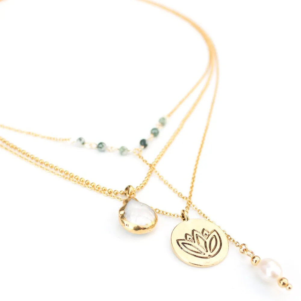 Gold Plated Lotus Necklace