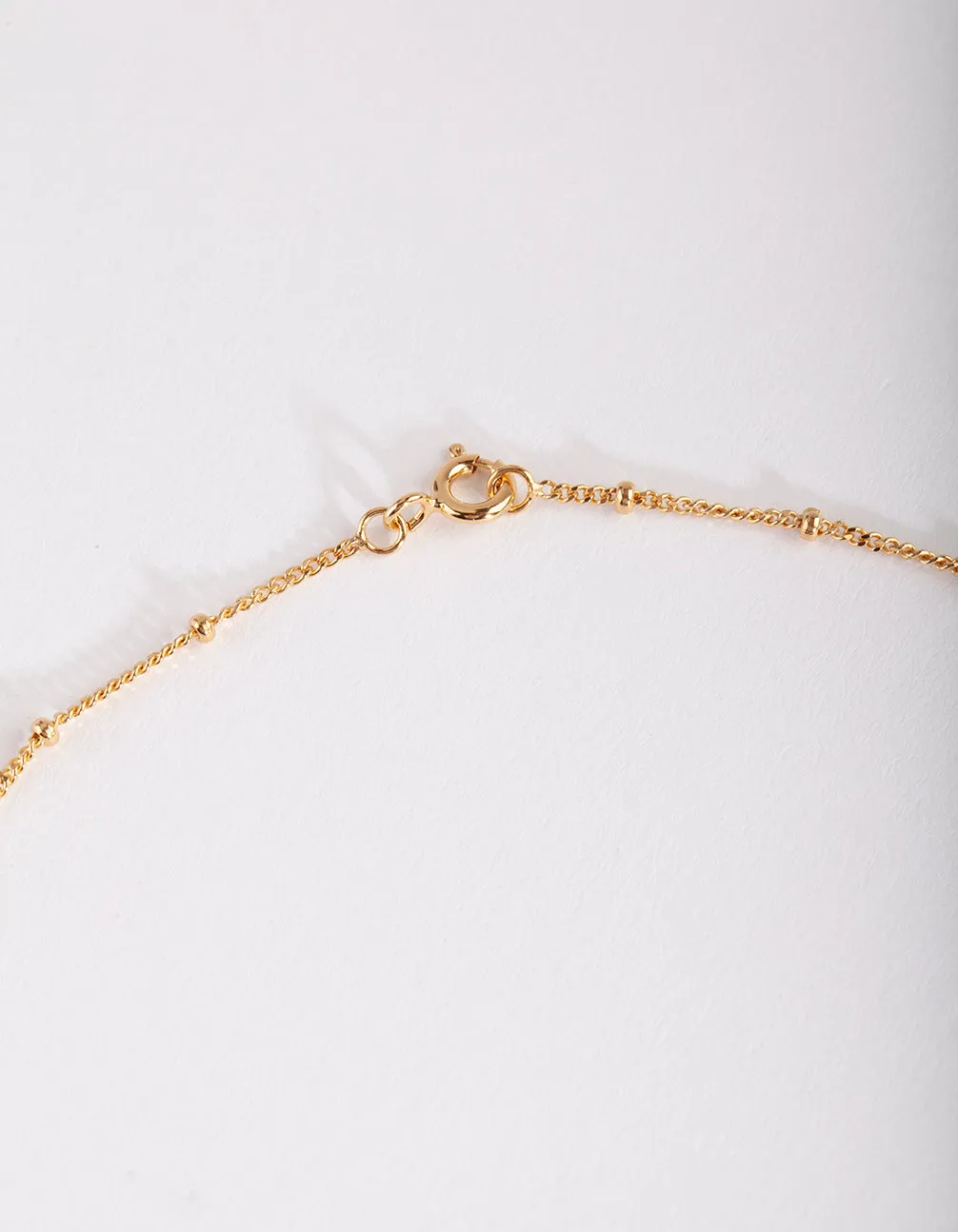 Gold Plated Sterling Silver Bead Chain Necklace