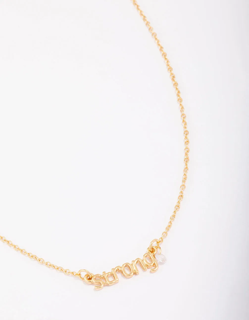 Gold Plated Strong Script Necklace