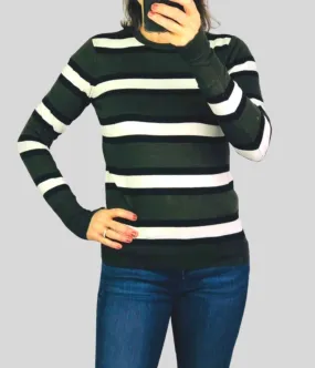 Green & Black Striped Jumper xs s