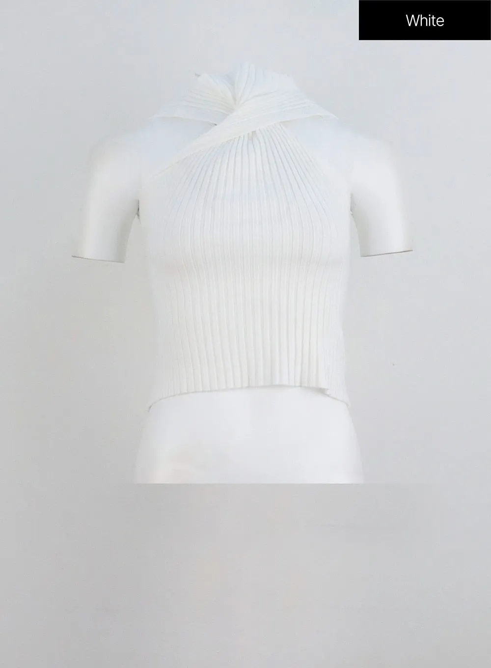 Halter Neck Ribbed Top IL326