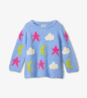 Hatley Girls Celestial sky fuzzy sweater