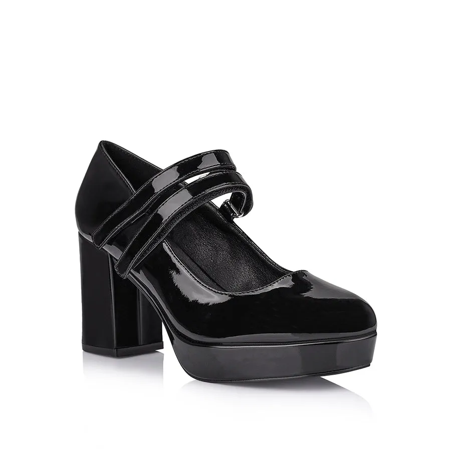 Hella Mary-Jane Platforms - Black Patent