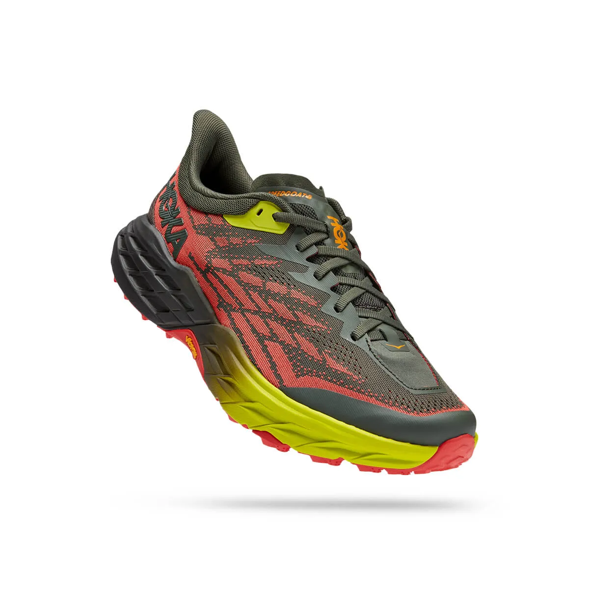 Hoka Speedgoat 5 Wide Mens | Thyme / Fiesta