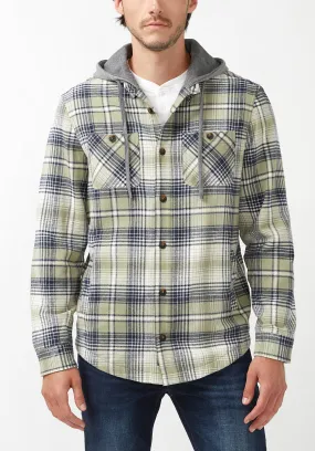 Jarvis Men's Long-Sleeve Shacket in Oil Green Plaid - BM24218