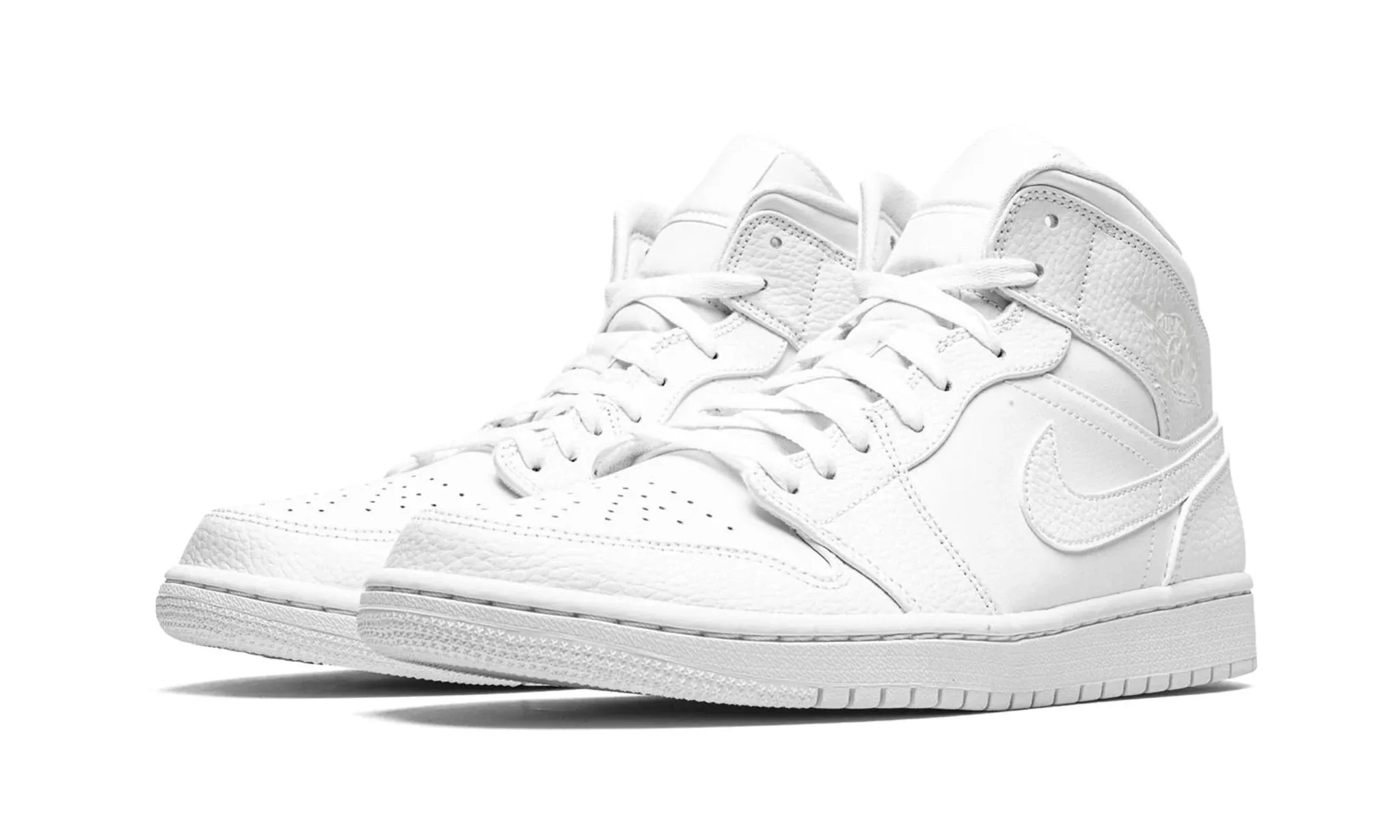 JORDAN 1 MID TRIPLE WHITE