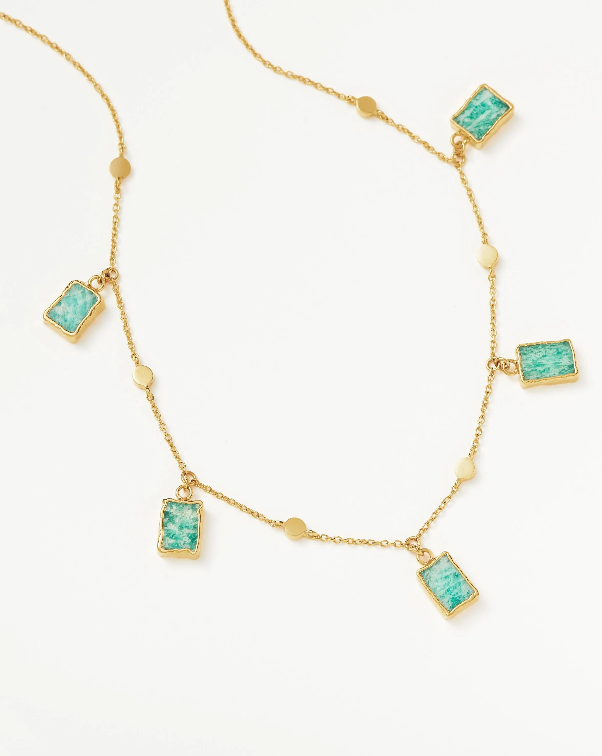 Lena Charm Choker | 18ct Gold Plated Vermeil/Amazonite