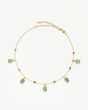 Lena Charm Choker | 18ct Gold Plated Vermeil/Amazonite