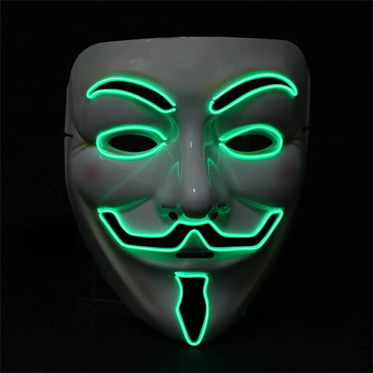 Light up Anonymous Mask - Green