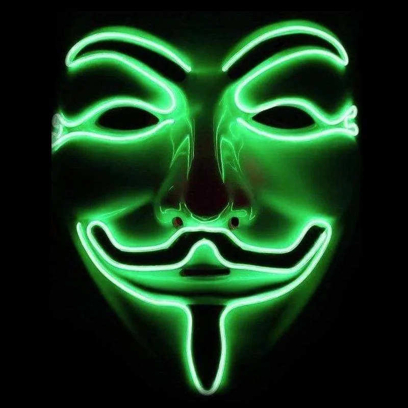 Light up Anonymous Mask - Green