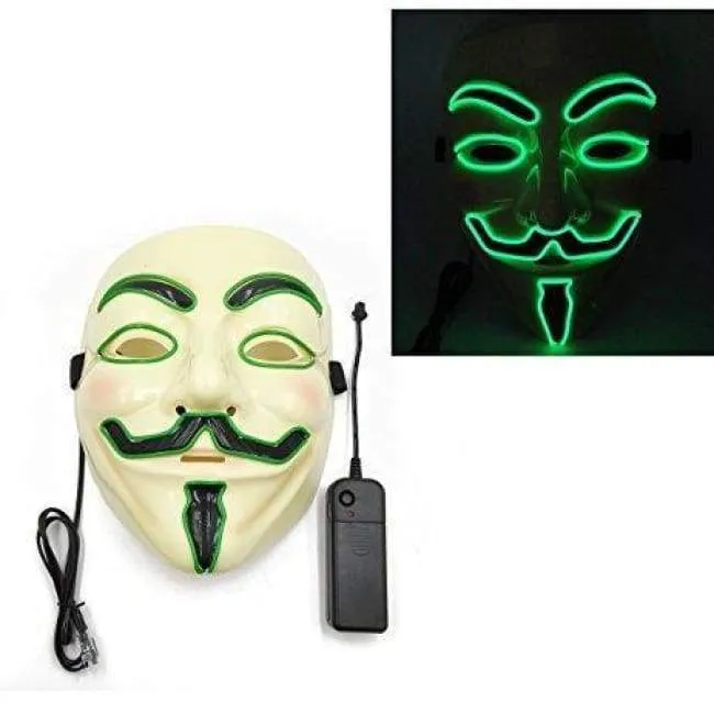 Light up Anonymous Mask - Green