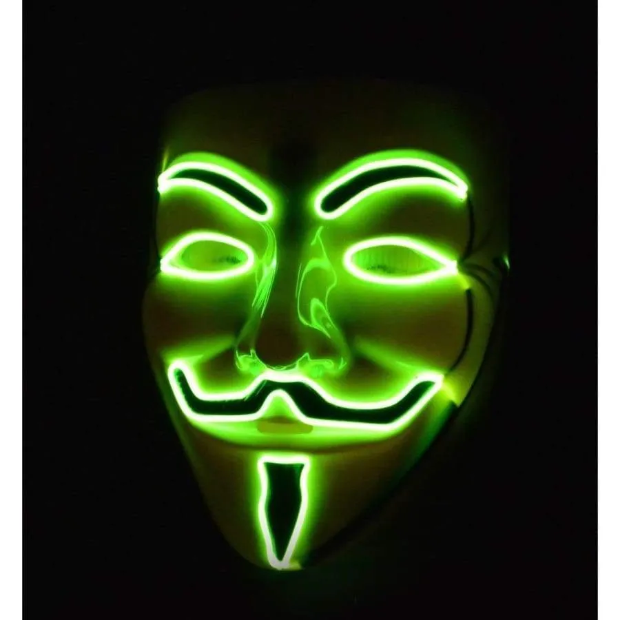 Light up Anonymous Mask - Green