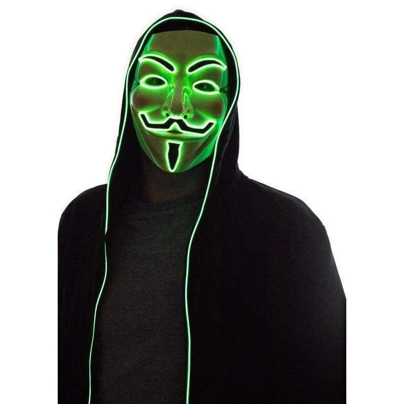 Light up Anonymous Mask - Green