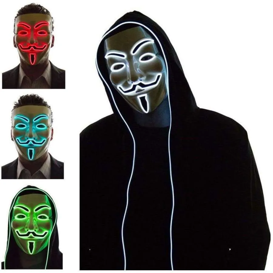 Light up Anonymous Mask - Green