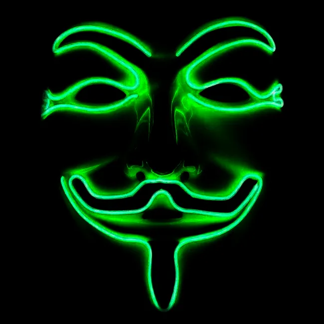 Light up Anonymous Mask - Green