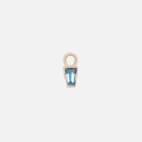 Linda Tapered Baguette Charm - 14K ROSE - London Blue Topaz