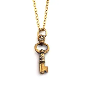 Love Charm Key Necklace - Bronze