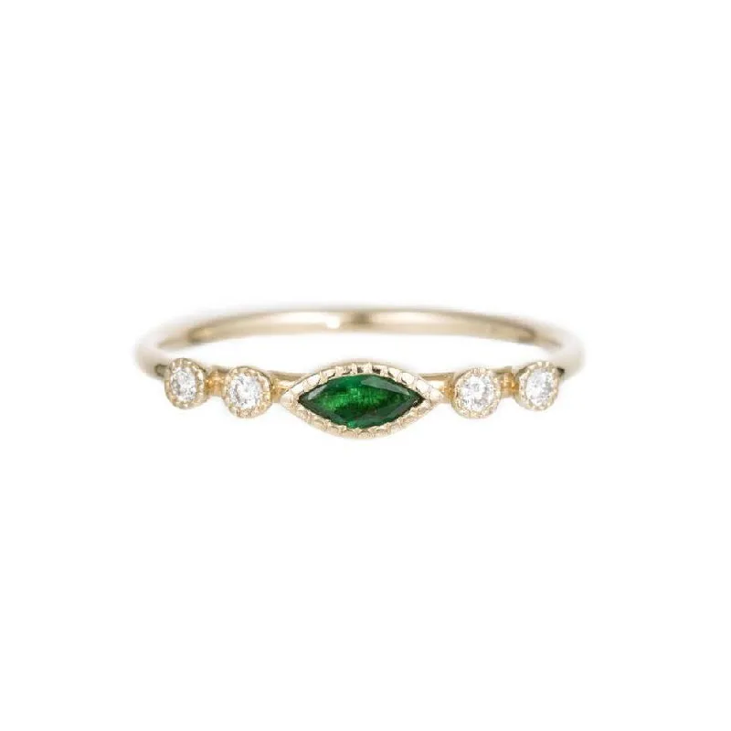 Marquise Emerald Dew Ring