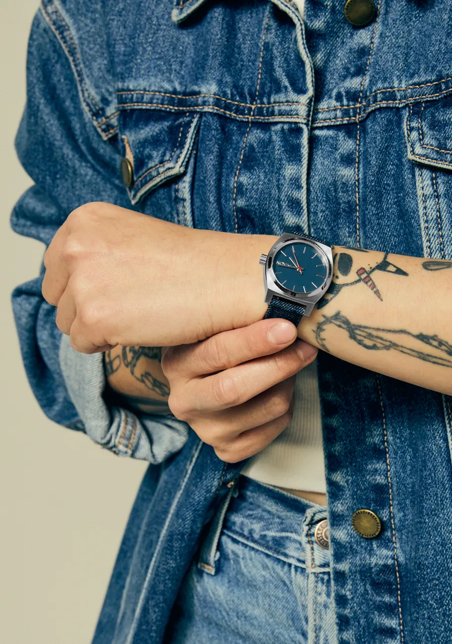 Medium Time Teller Denim - Silver / Indigo / Denim