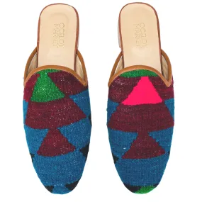 Men's Turkish Kilim Mule - Blue, Maroon, Pink, Green