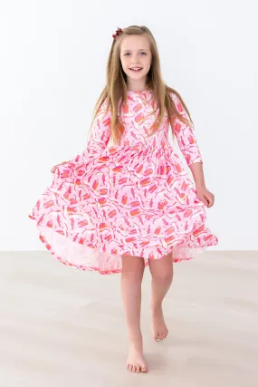 Mila & Rose 3/4 Sleeve Pocket Twirl Dress - Howdy