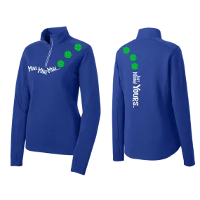 Mine JK Yours (Pickleball Colors Green Rainbow or Pink) | Women's 1/4 Zip Pickleball Pullover | 100% Polyester