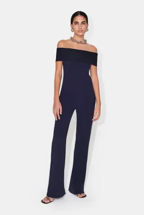 Off The Shoulder Jumpsuit - Midnight