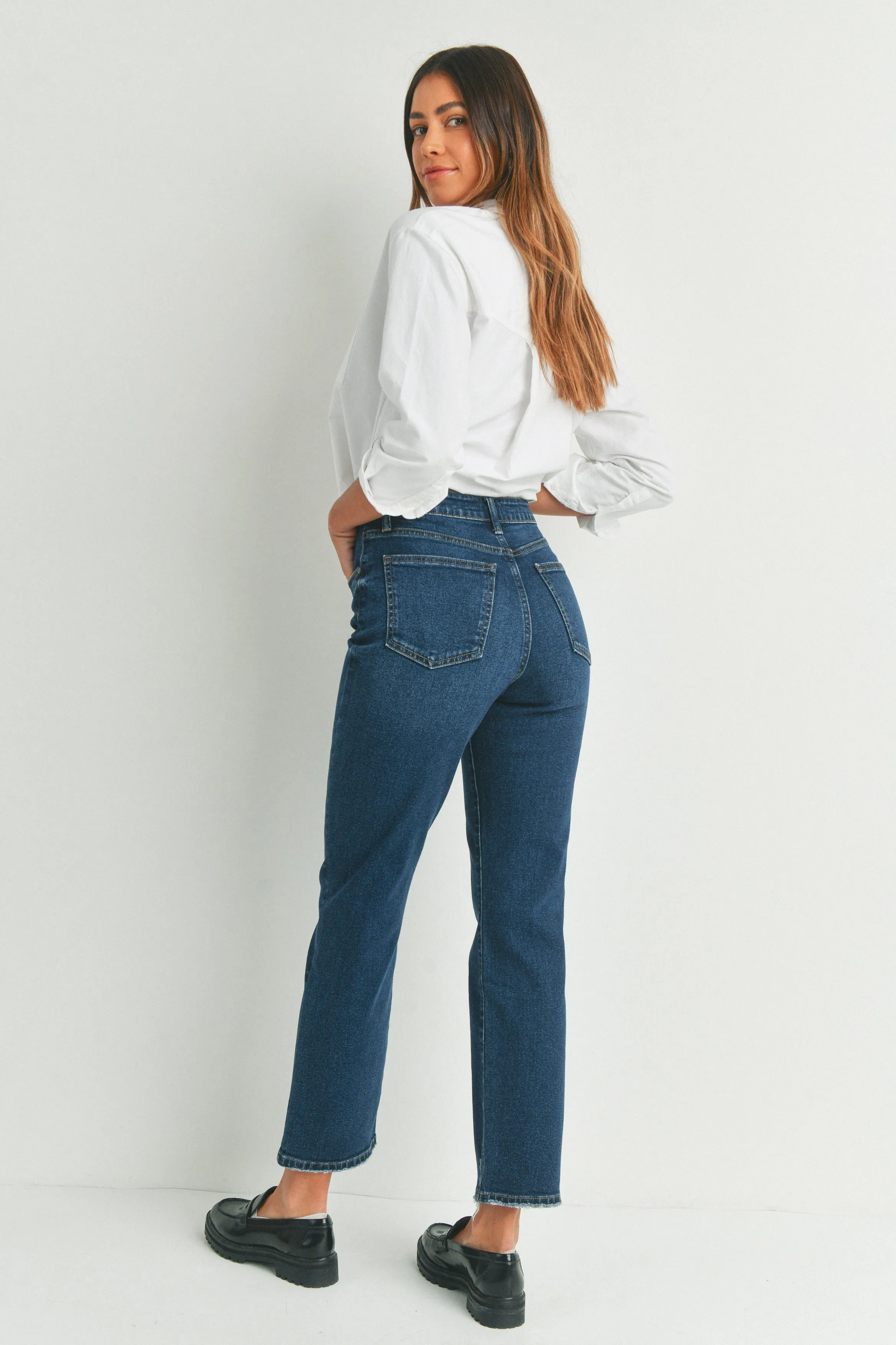 Olivia Straight Leg Jeans Dark