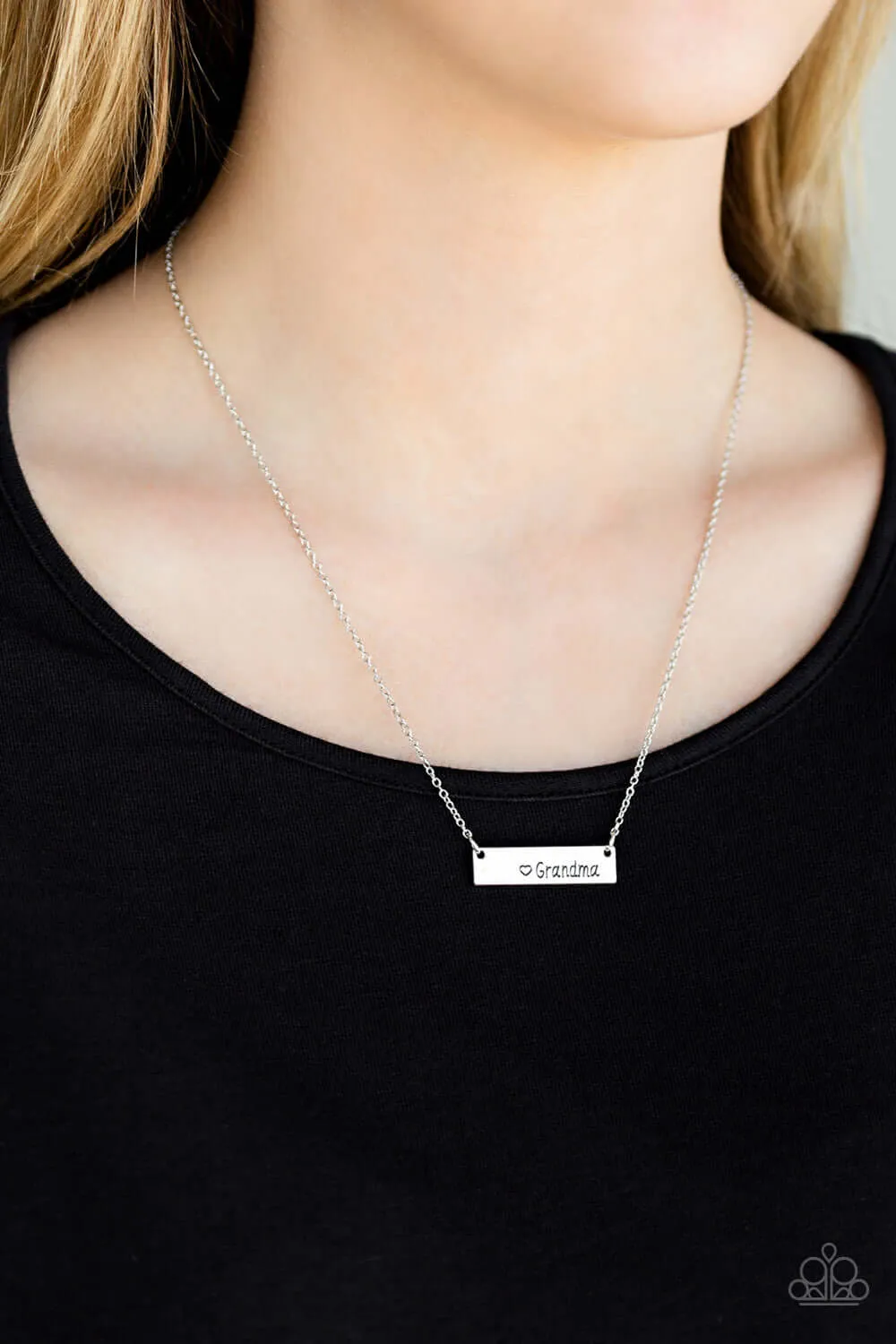 Paparazzi Accessories  - Best Grandma Ever #N148 Peg - Silver Necklace