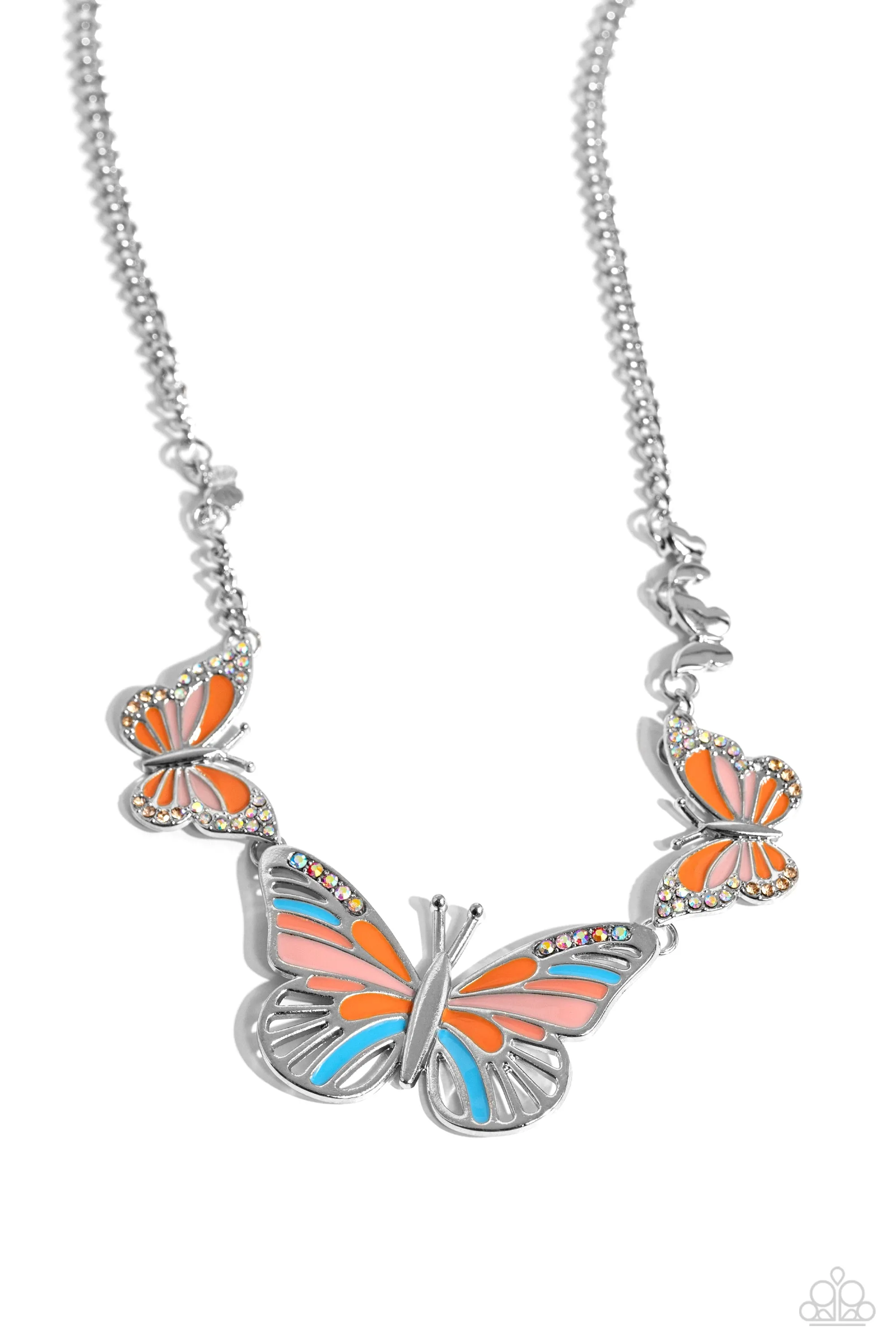 Paparazzi The FLIGHT Direction Orange Necklace & Earring Set