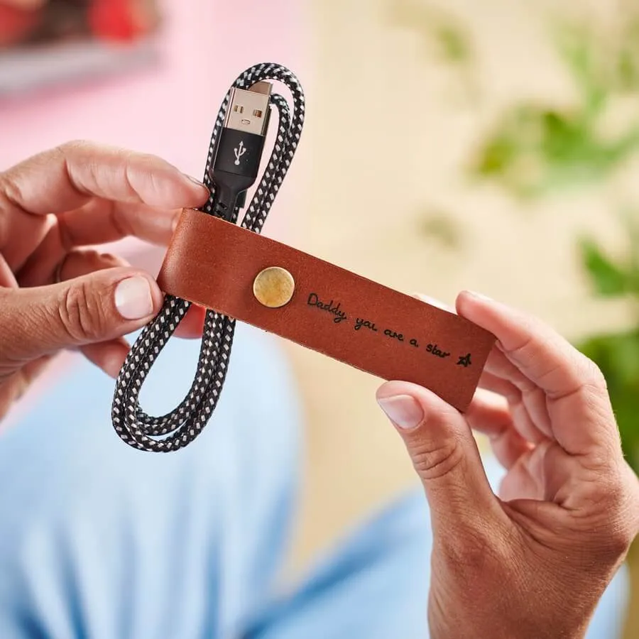 Personalised Leather Cable Tidy