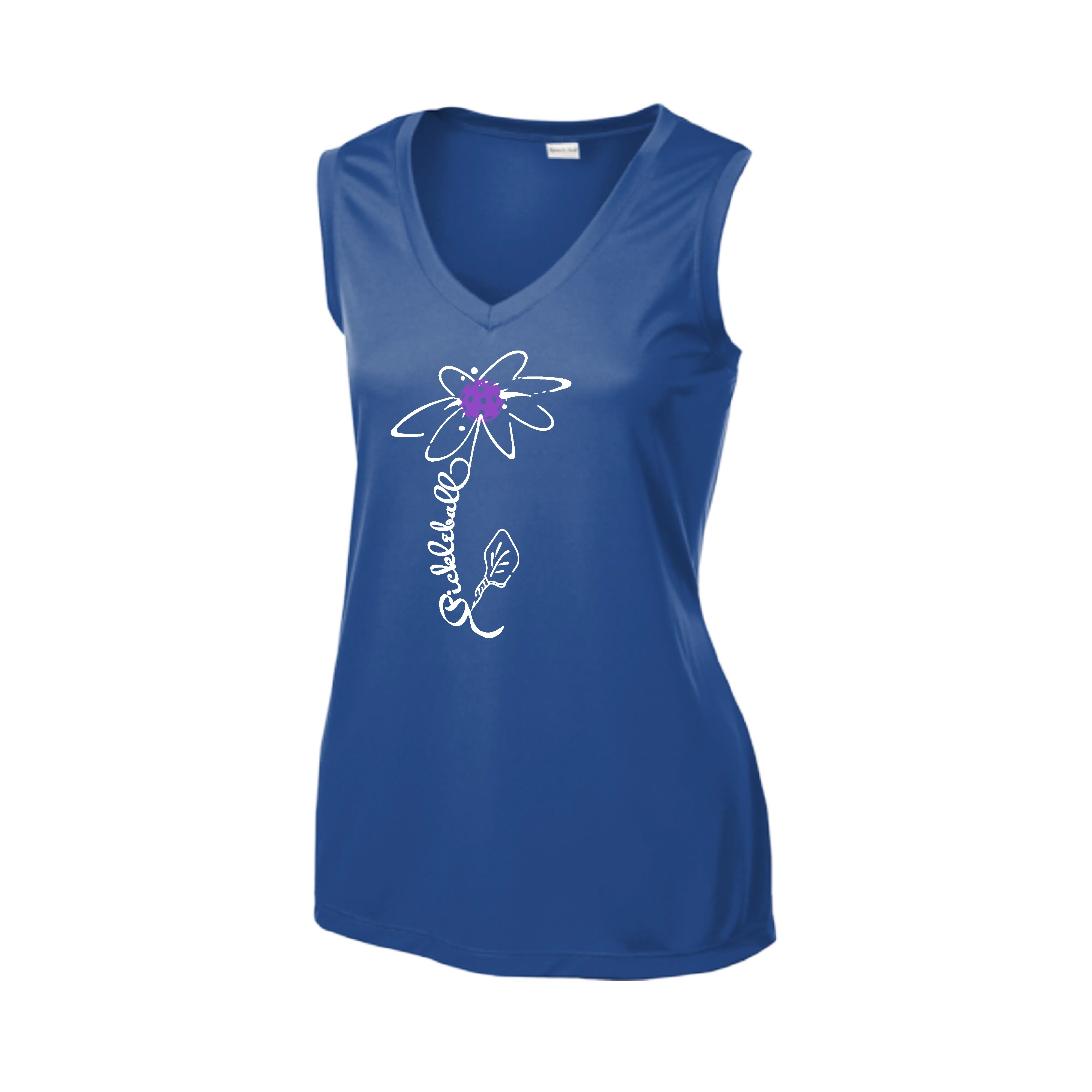 Pickleball Flower (Orange, Pink Purple or White) | Women’s Sleeveless Athletic Shirt | 100% Polyester