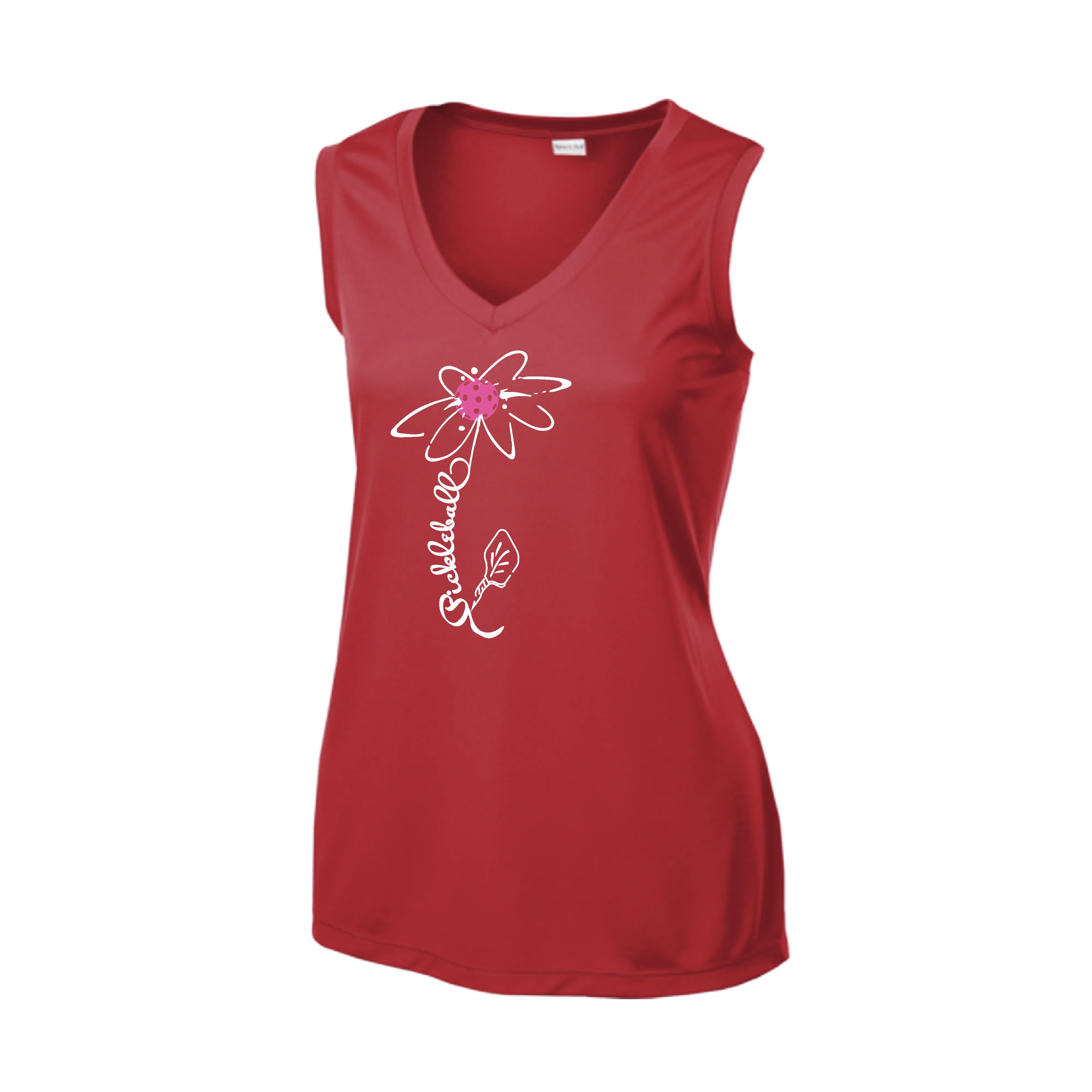 Pickleball Flower (Orange, Pink Purple or White) | Women’s Sleeveless Athletic Shirt | 100% Polyester