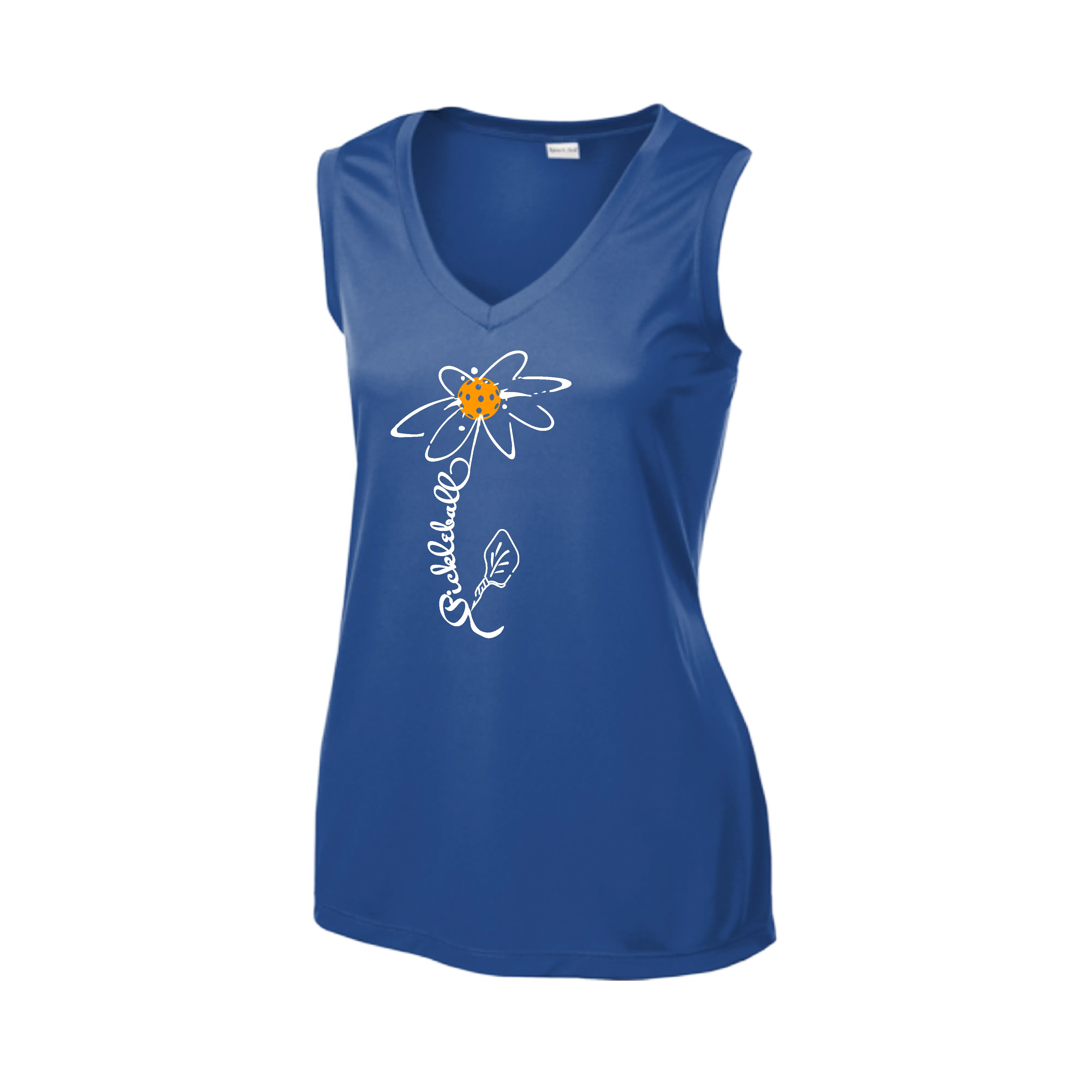 Pickleball Flower (Orange, Pink Purple or White) | Women’s Sleeveless Athletic Shirt | 100% Polyester