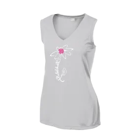 Pickleball Flower (Orange, Pink Purple or White) | Women’s Sleeveless Athletic Shirt | 100% Polyester